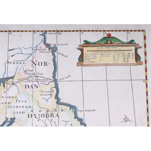 45 - Robert Morden (1650-1703) - Britannia Saxonica - hand tinted map of the British Isles, Isle of Mann ... 