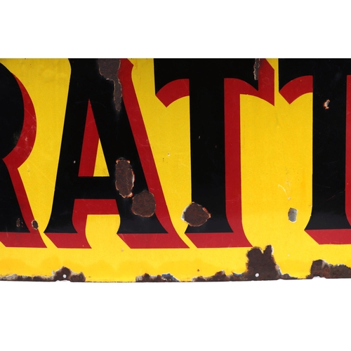 476 - An original enamel advertising sign 'Pratts', circa 1922, 133 by 46cms.