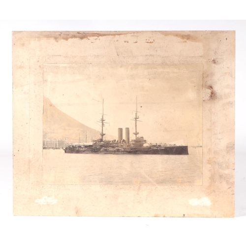 62 - Three early 20th century black & white photographs of steamships, the mounts stamped 'A King, Hong K... 