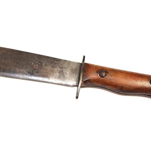 76 - A British Type-D survival Knife (Early RAF Prefix), the steel blade stamped Wilkinson Sword Ltd, and... 