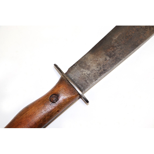 76 - A British Type-D survival Knife (Early RAF Prefix), the steel blade stamped Wilkinson Sword Ltd, and... 