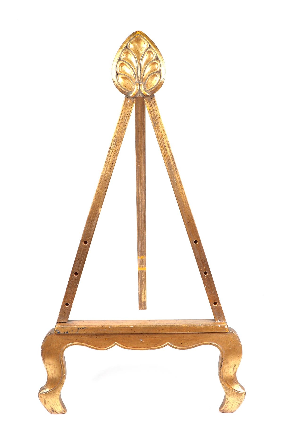 A giltwood picture stand / easel, 112cms high.
