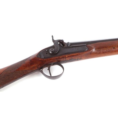 84 - A W Parker percussion sporting gun with walnut stock, 123cm long