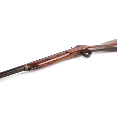 84 - A W Parker percussion sporting gun with walnut stock, 123cm long