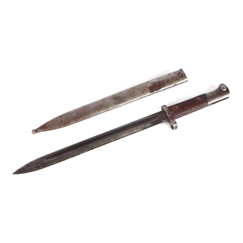 93 - A WW2 Czechoslovakian VZ98/22 Mauser bayonet in its steel scabbard. Marked to the ricasso CSZ H. Bla... 