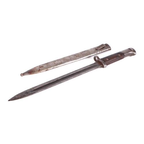 93 - A WW2 Czechoslovakian VZ98/22 Mauser bayonet in its steel scabbard. Marked to the ricasso CSZ H. Bla... 