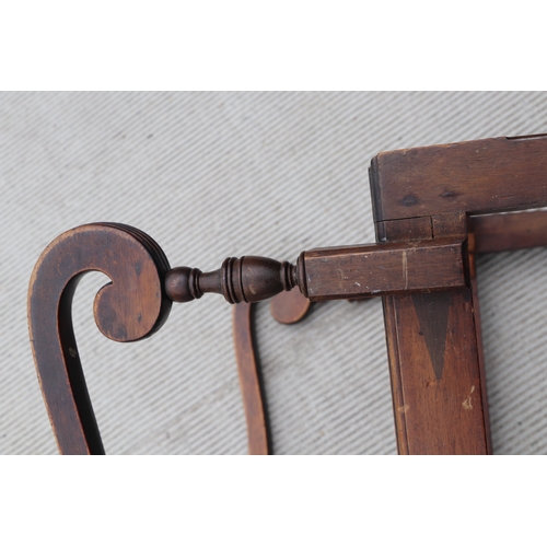 957 - An inlaid mahogany Regency desk chair with square tapering reeded legs; together with another simila... 