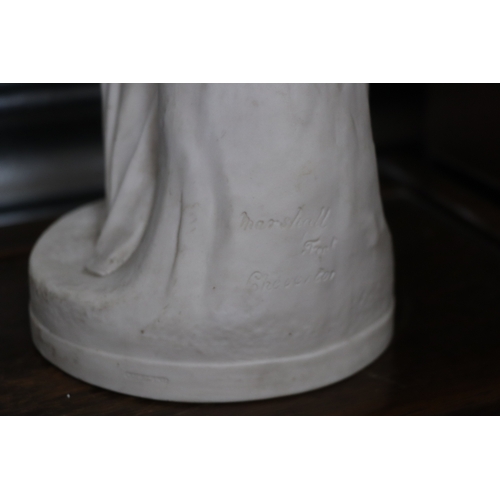 390 - A Victorian Copeland Parian ware figure - The Dancing Girl Reposing - modelled after the engraving b... 