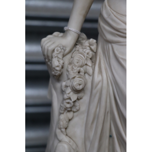 390 - A Victorian Copeland Parian ware figure - The Dancing Girl Reposing - modelled after the engraving b... 