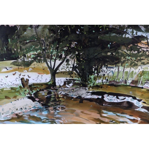 149 - James Harrigan (Scottish b1937) - Woodland Pond Scene - signed lower right, watercolour, framed & gl... 