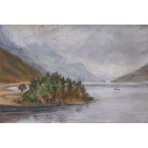 158 - Edna Budgen (20th century British) - Glenfinnan Scotland - pastel, signed lower right, 28 by 22cms, ... 