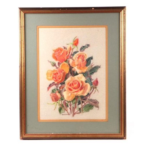 163 - D M Cowen (modern British) - Still Life of Roses - pastel, signed lower left, 24 by 33cms, framed & ... 