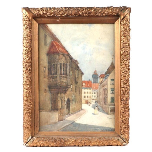 168 - Early 20th century Irish school - Street Scene - watercolour, indistinctly signed and titled lower r... 