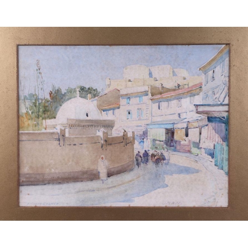 184 - Ernest George (1839-1922) - Okan, Middle Eastern Street Scene - signed lower left, watercolour, fram... 