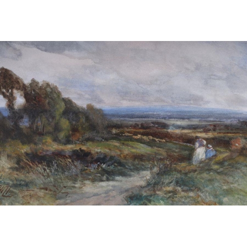 193 - D L Chalk (mid 20th century school) - Pastoral Landscape Scene with Figures in the Foreground - sign... 