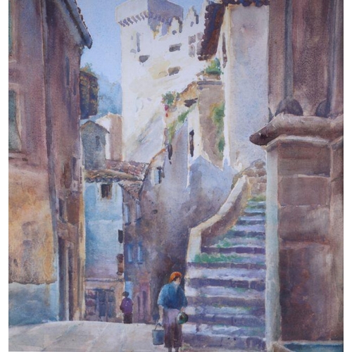 198 - L Beresford Bruce - Roquebrune, South France - watercolour, framed & glazed, 25 by 35cms.