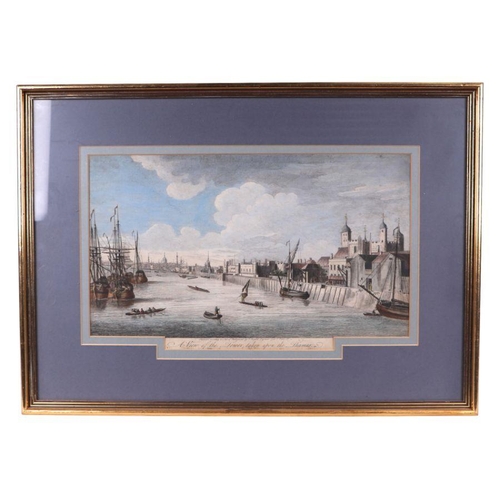 211 - After J Boydell,  a pair of hand coloured engravings - A View of Woolwich - and - A View of the Towe... 