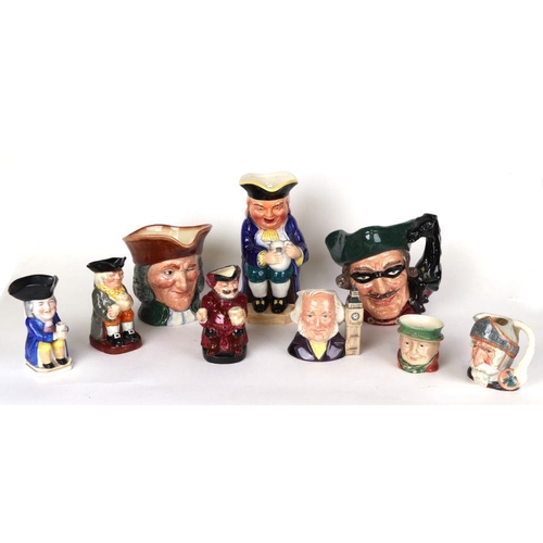 267 - A group of character jugs to include Royal Doulton Dick Turpin D6528; Royal Doulton Collector's Club... 