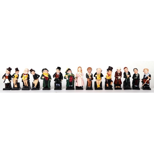 268 - A group of Royal Doulton Dickens character figures to include David Copperfield, Little Nell, Scroog... 