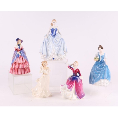 277 - A group of Royal Doulton figures to include Lambing Time HN3855, Susan HN4532, Melissa HN2467, A Vic... 