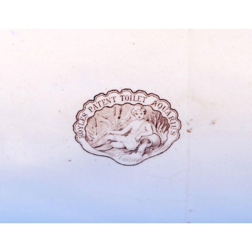 293 - A Doulton Burslem Royles Patent Toilet Aquarius  decorated with irises, 35cms wide.