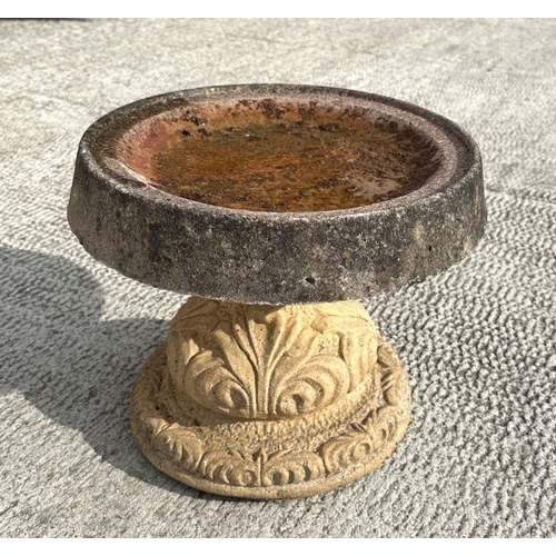 3 - A reconstituted stone bird bath, 38cms diameter.