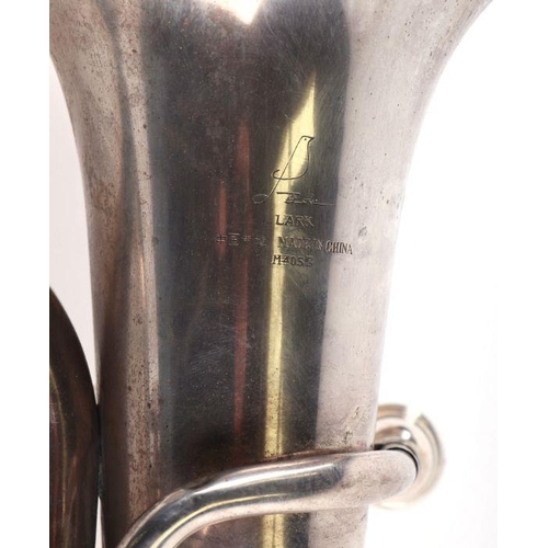 320 - A silver plated Euphonium, cased.