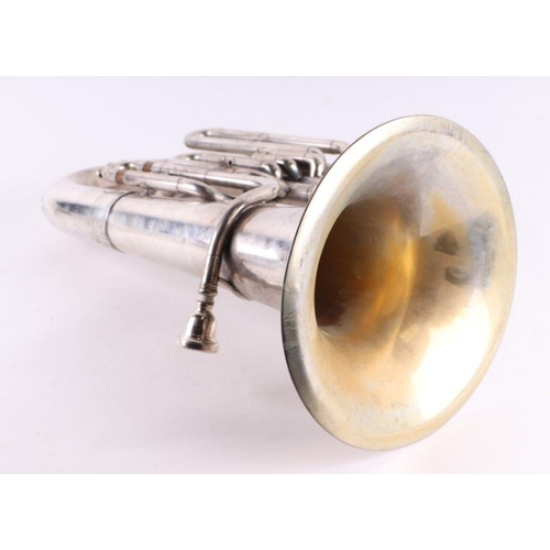 320 - A silver plated Euphonium, cased.