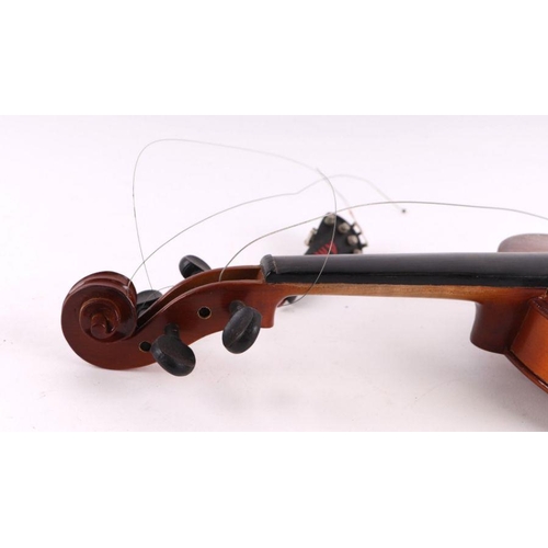 331 - A violin with 14-inch one piece back, cased.