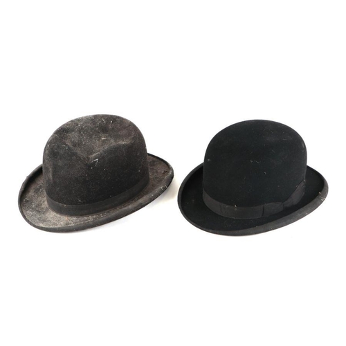 404 - A Tress & Co London bowler hat; together with another similar (2).