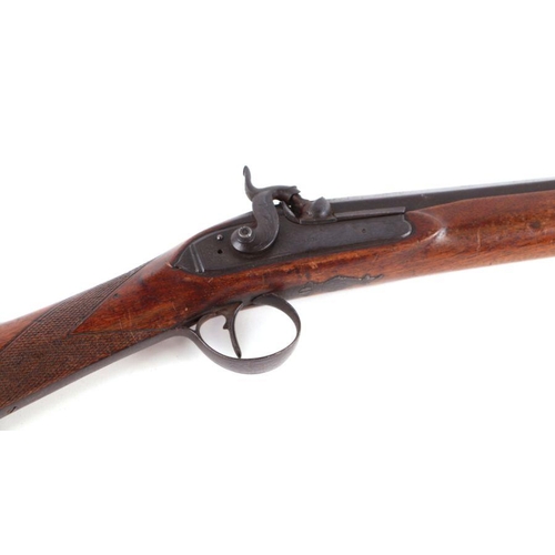 57 - A W Parker percussion sporting gun with walnut stock, 123cm long