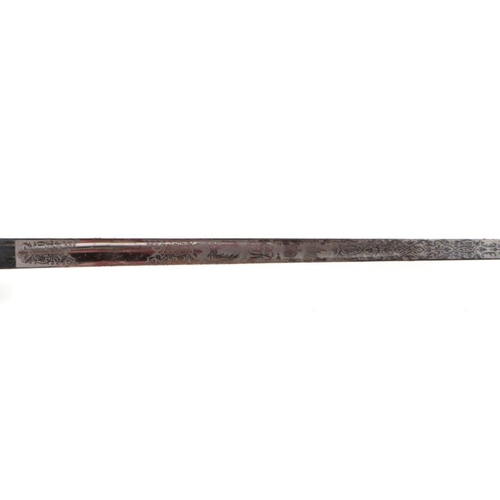 58 - An 1897 Pattern George V dress sword in leather scabbard, 101cm long.