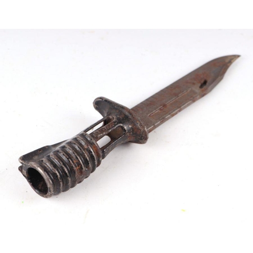 72 - British Army SA80 bayonet in scabbard. Blade length 17.5cms (6.875ins)