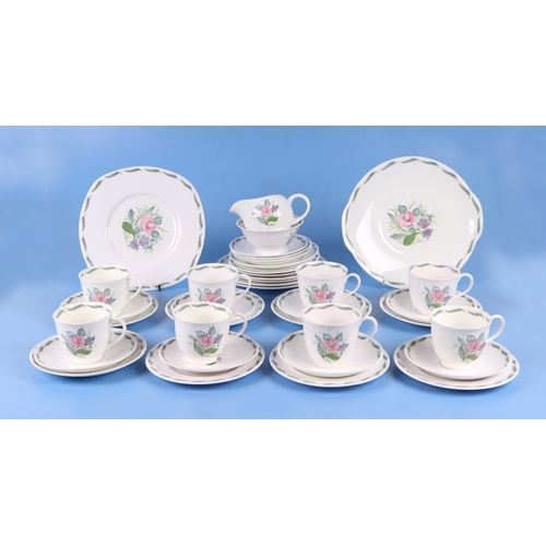 294 - A Susie Cooper Fragrance pattern part tea service; together with a Paragon Rockingham part tea servi... 