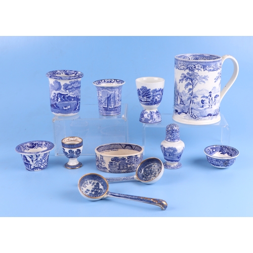 298 - A group of blue & white transfer printed ceramics to include Wedgwood and Spode.