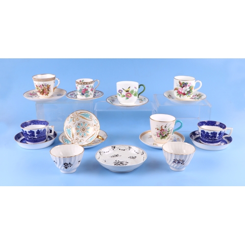 299 - A group of cabinet cups and saucers to include Worcester and Coalport.