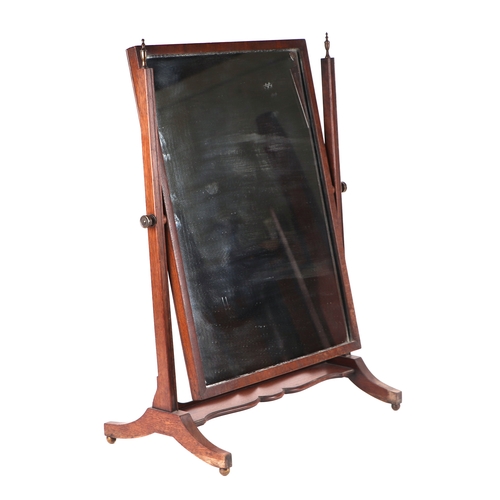 894 - A mahogany toilet mirror, 44cms wide.