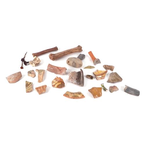 283 - Local interest:  Medieval pottery shards excavated by Medieval Pottery Research group near Mere, pub... 