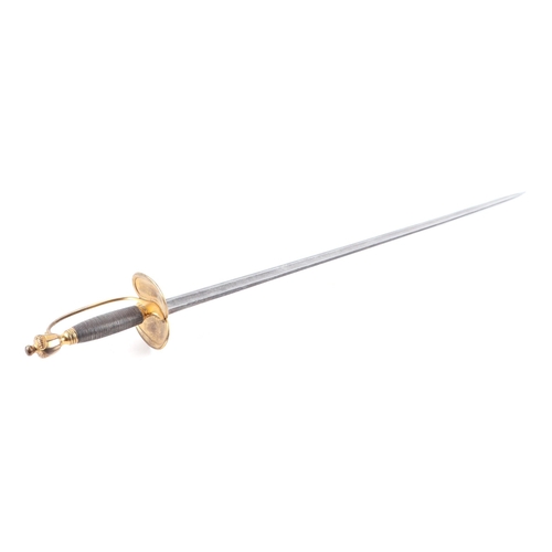 107 - A late 18th century 1796 pattern officer's sword with gilt hilt and 72cms steel double Fullered blad... 