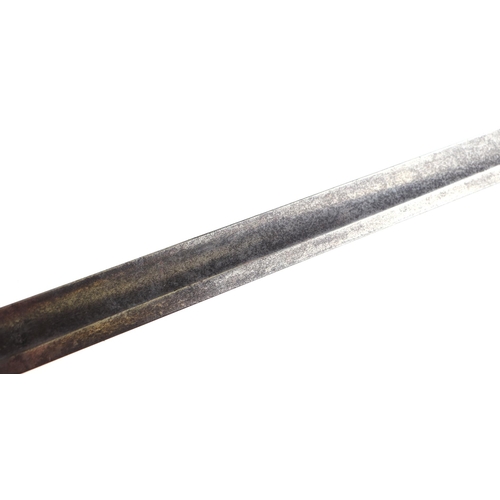 107 - A late 18th century 1796 pattern officer's sword with gilt hilt and 72cms steel double Fullered blad... 