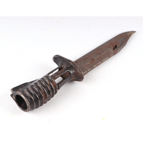 113 - British Army SA80 bayonet in scabbard. Blade length 17.5cms (6.875ins)