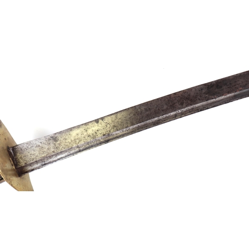 118 - A late 18th century Italian (Kingdom of Sardinia) Sardinian Infantry Sabre. Having a brass hilt with... 