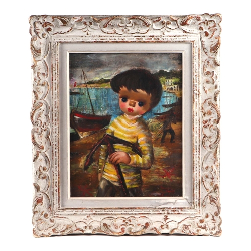 195 - Santini Poncini (20th century French) - Kiki - oil on canvas, signed & dated 55 lower left, gallery ... 