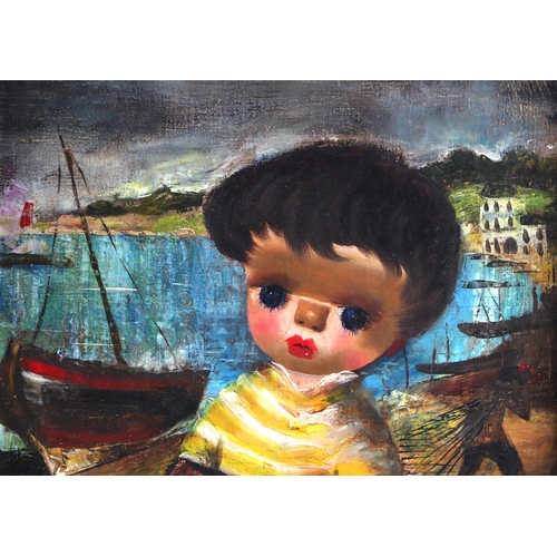 195 - Santini Poncini (20th century French) - Kiki - oil on canvas, signed & dated 55 lower left, gallery ... 