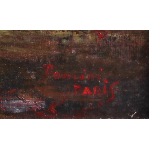 195 - Santini Poncini (20th century French) - Kiki - oil on canvas, signed & dated 55 lower left, gallery ... 