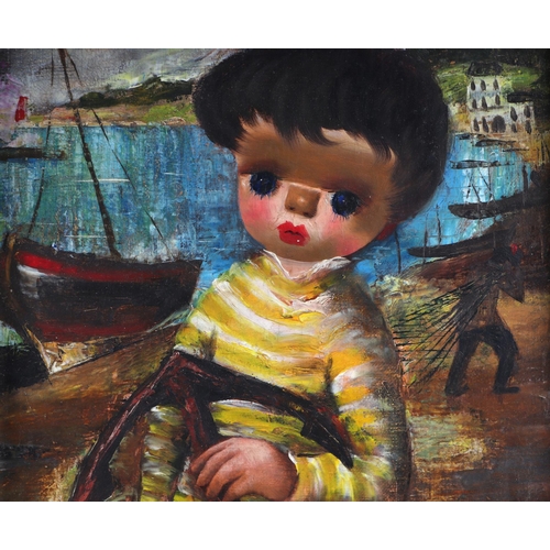 195 - Santini Poncini (20th century French) - Kiki - oil on canvas, signed & dated 55 lower left, gallery ... 