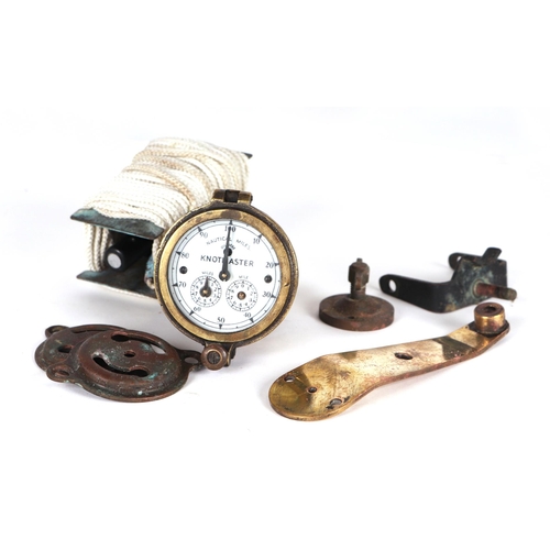 Naval interest An Oliver's Knottmaster Nautical Miles gauge in a brass