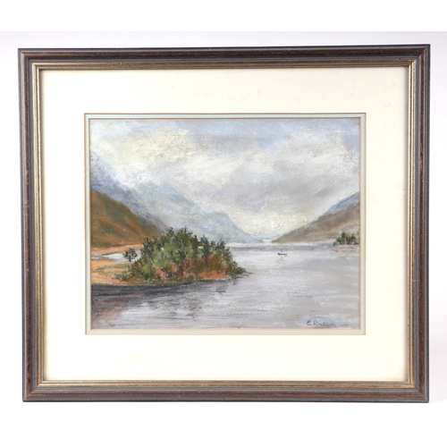 203 - Edna Budgen (20th century British) - Glenfinnan Scotland - pastel, signed lower right, 28 by 22cms, ... 