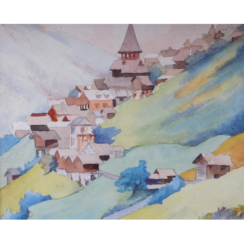 205 - B Dangar (continental school) - Alpine Landscape - watercolour, signed lower left, 26 by 37cms, fram... 
