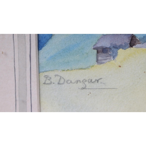205 - B Dangar (continental school) - Alpine Landscape - watercolour, signed lower left, 26 by 37cms, fram... 
